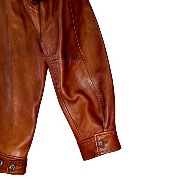 POLO RALPH LAUREN Men's Leather Bomber Jacket - M - Picture 6 of 16